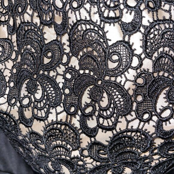 White House Black Market Black Lace Bodice Strapless Dress Size 6 Polyester Blen - Picture 7 of 10